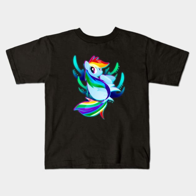 Seapony Rainbow Dash Kids T-Shirt by Ilona's Store